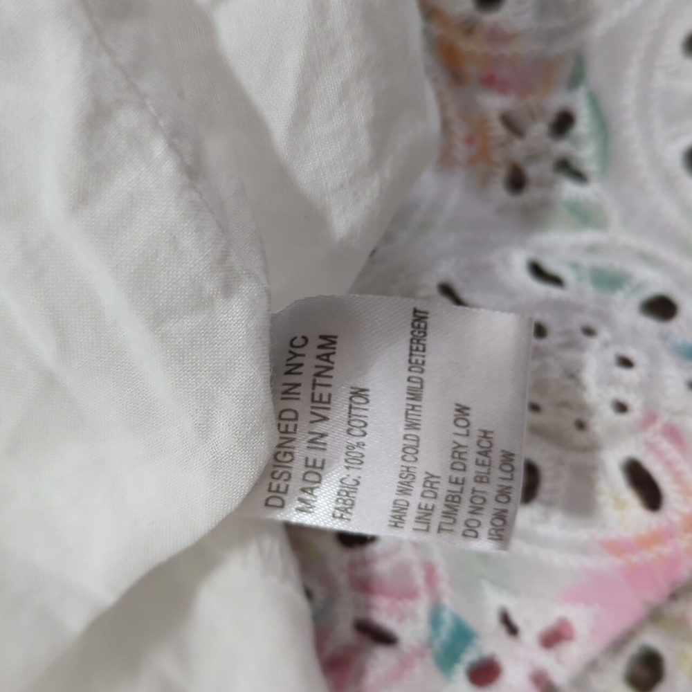 Yumi Kim Be the One watercolor floral eyelet flirty dress puff sleeve Easter - Picture 7 of 9